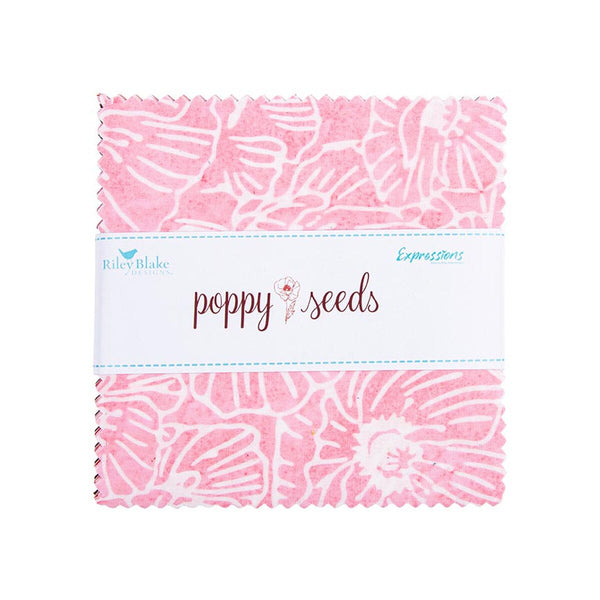Batiks Poppy Seeds 5 Inch Stacker, 42 Pcs.