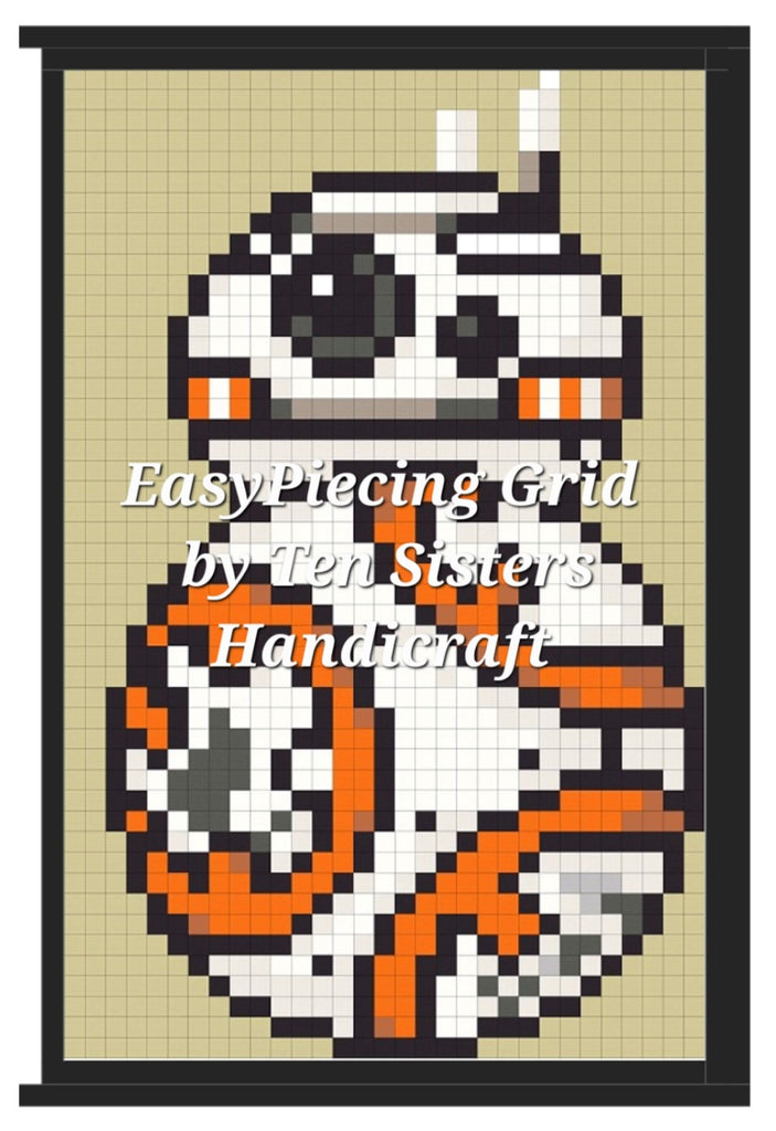 BB8 12-panel Quilt Pattern with purchase EasyPiecing Grid