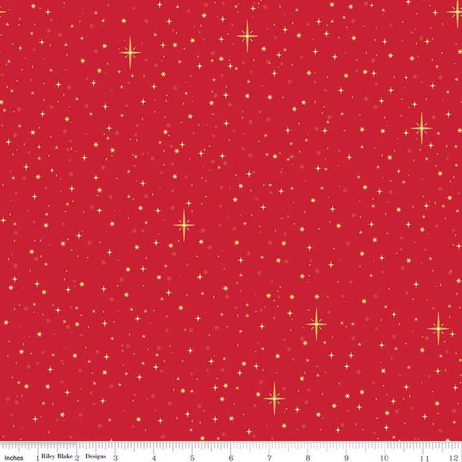 Christmas Wishes Starry Sky Red