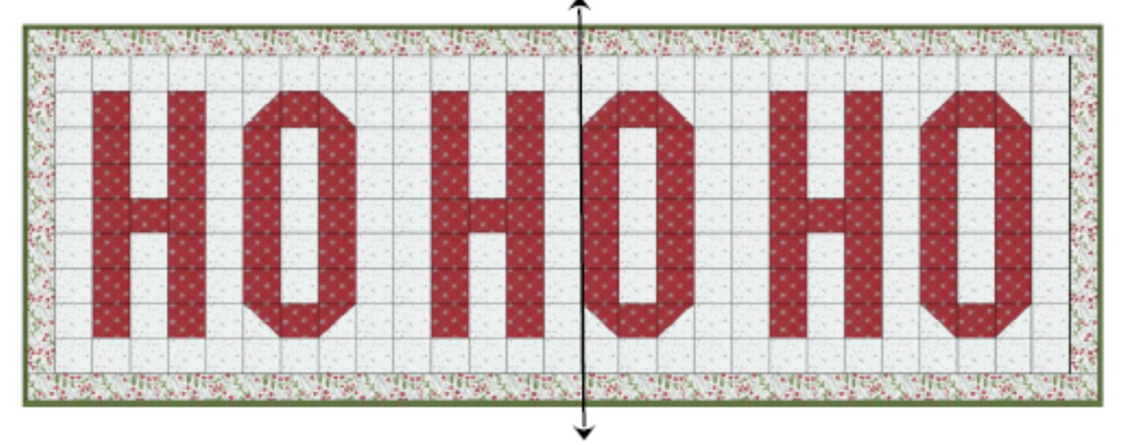 HO HO HO Table Runner Pattern with purchase EasyPiecing Grid