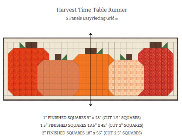Harvest Time 2 panel Pattern w/ purchase EasyPiecing Grid