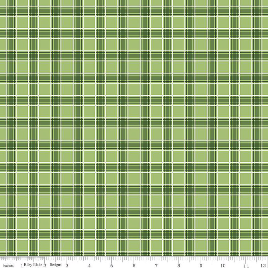 More Christmas Wishes Plaid Green