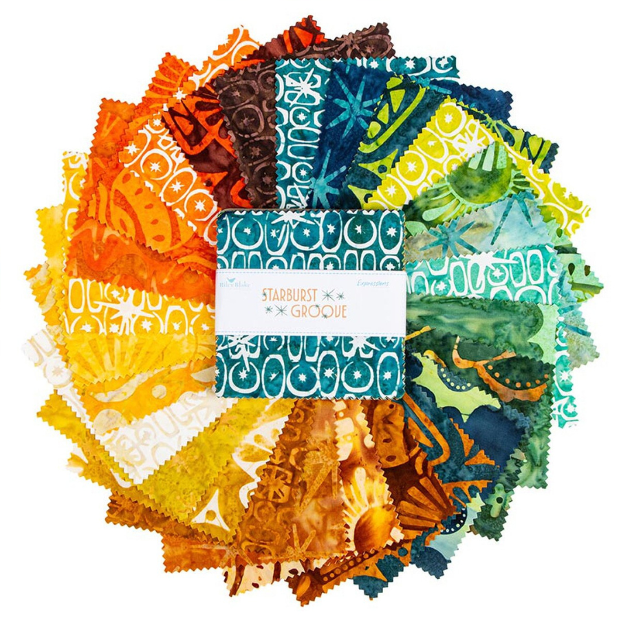 Batiks Starburst Groove 5 Inch Stacker, 42 Pcs.