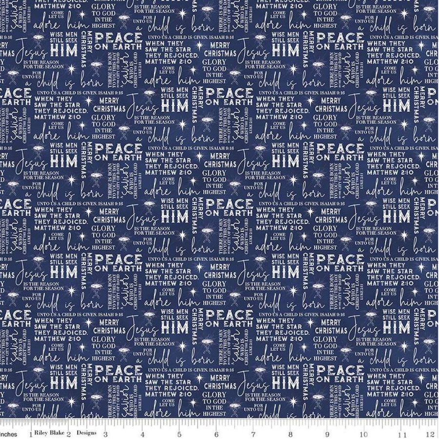 Come Let Us Adore Him Text Navy