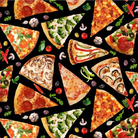 Favorite Foods  670 Black   Pizza Slices