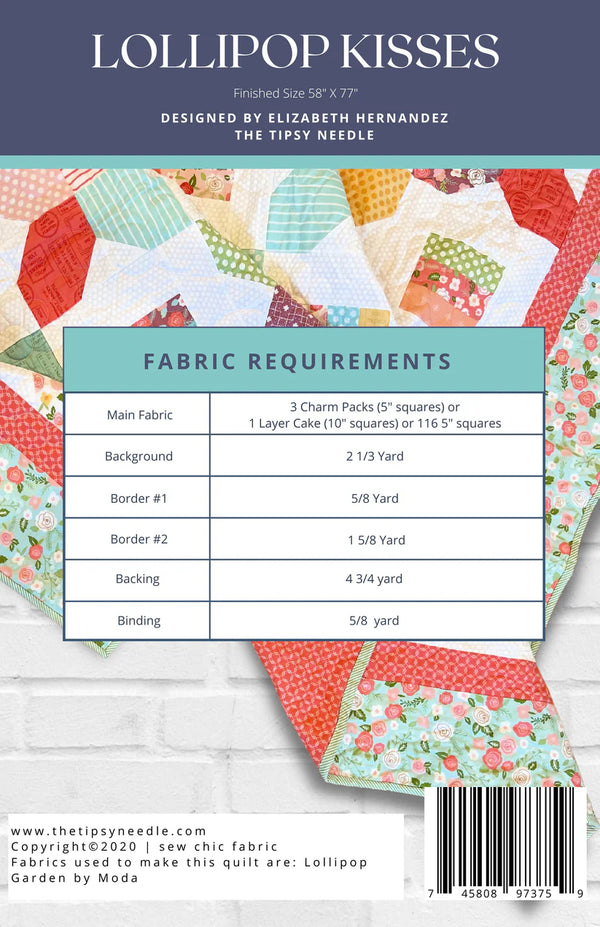 Lollipop Kisses Printed Quilt Pattern TTN-101