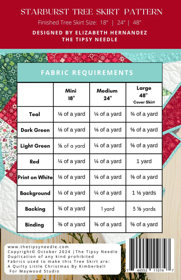 Starburst Tree Skirt Printed Pattern TTN-134