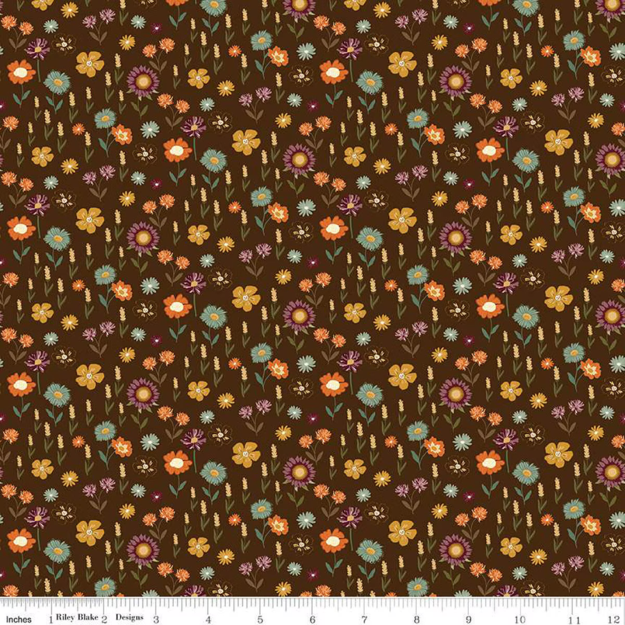 The Awe of Autumn Floral Brown