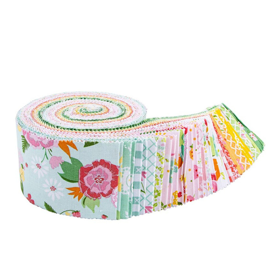 Summer Skies and Fireflies 2 1/2" Rolie Polie, jelly roll pre cut strips