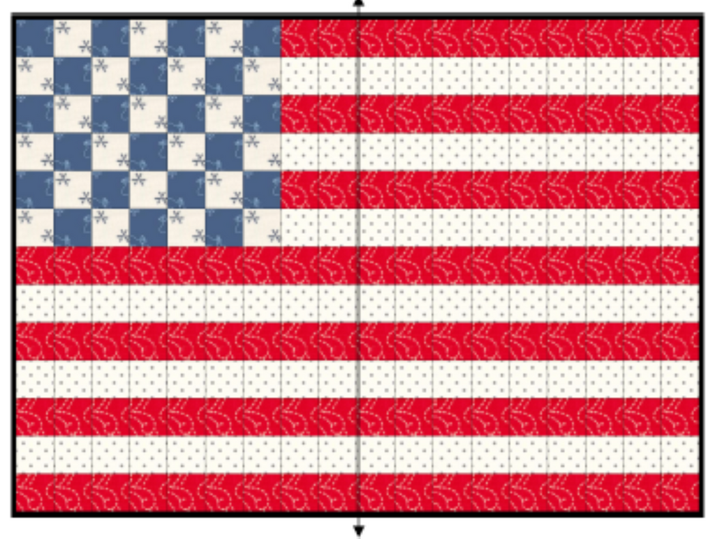 Faithful Flag 2-panel Pattern w/ purchase EasyPiecing Grid