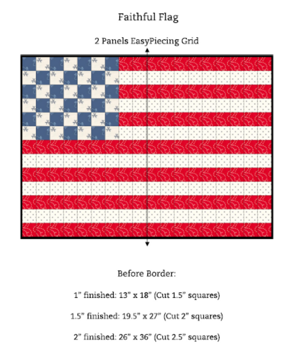 Faithful Flag 2-panel Pattern w/ purchase EasyPiecing Grid