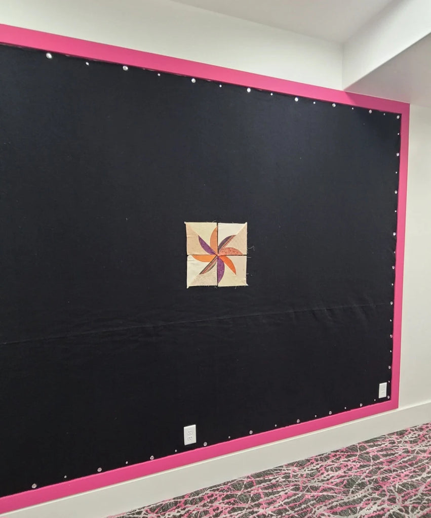 Quilt Design Wall Fabric Black